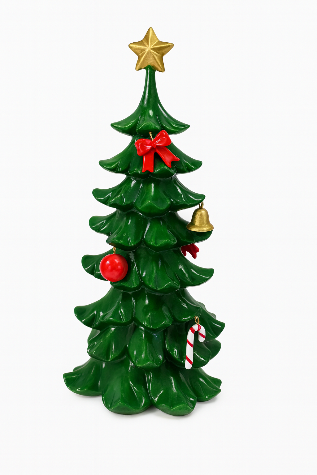 Christmas Tree Resin 17" With Bow and Candy Cane